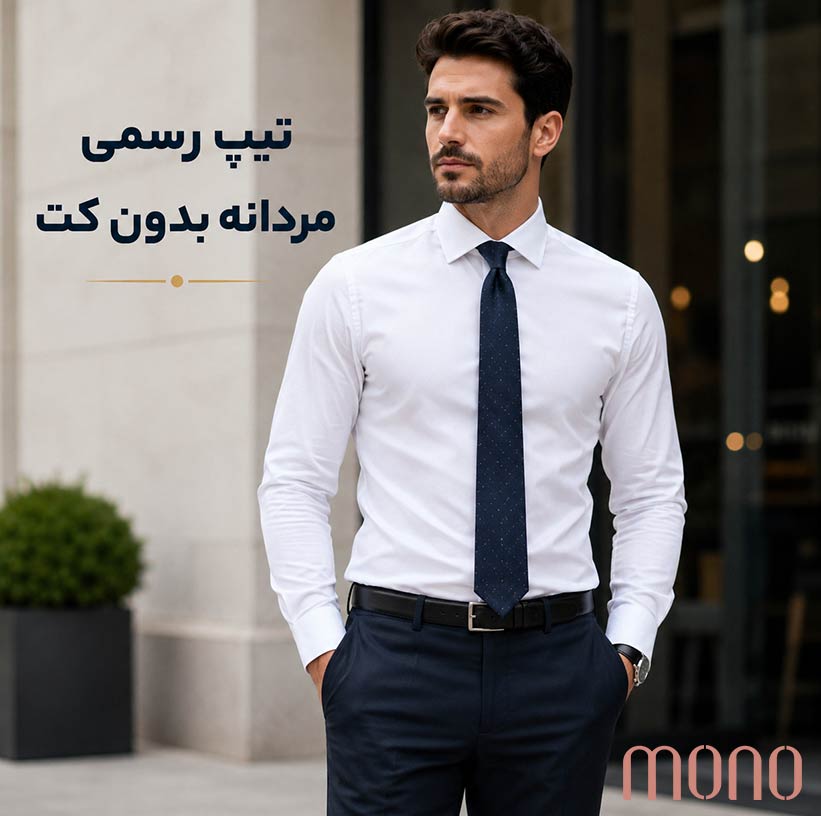 تیپ رسمی مردانه بدون کت