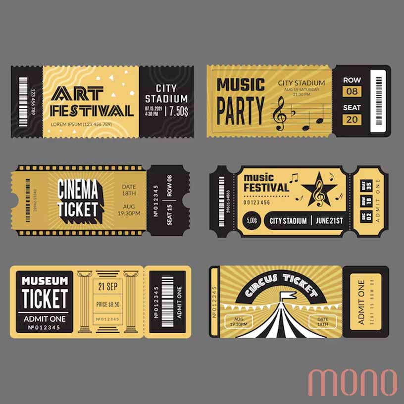 بلیط کنسرت، تئاتر یا سینما