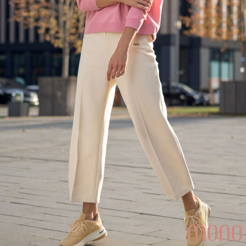 ست کتونی کرم با رنگ صورتی