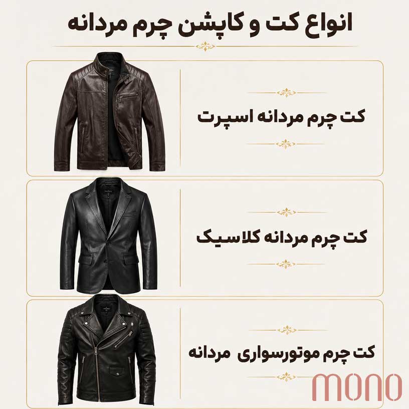 انواع کت چرم مردانه