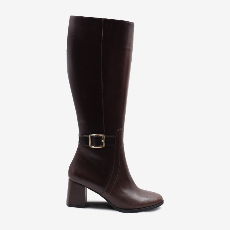 کفش بوت بلند زنانه چرم طبیعی مونو mono مدل J0155